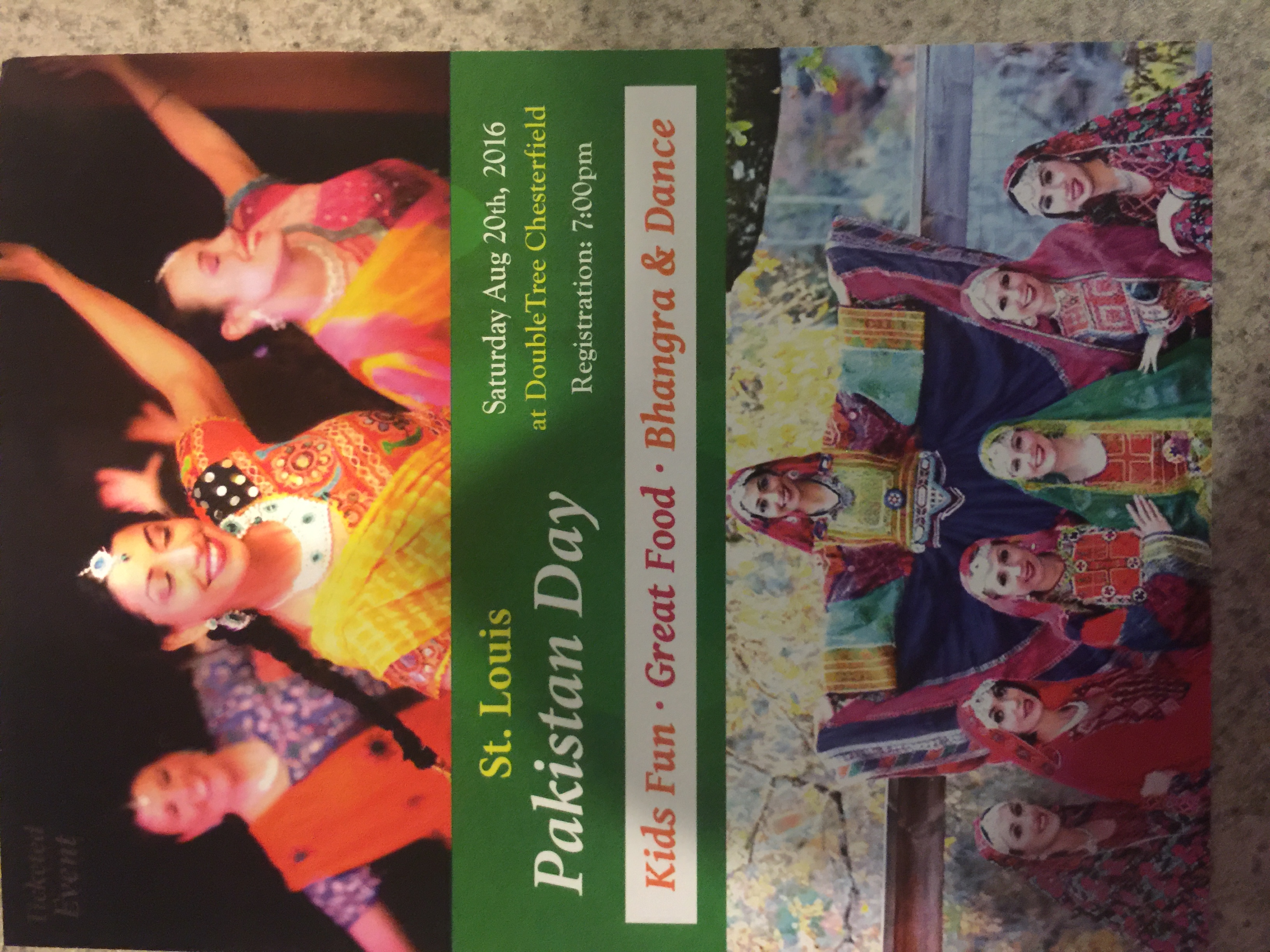 St. Louis Pakistan Day 2016 event poster featuring Sanam Studios