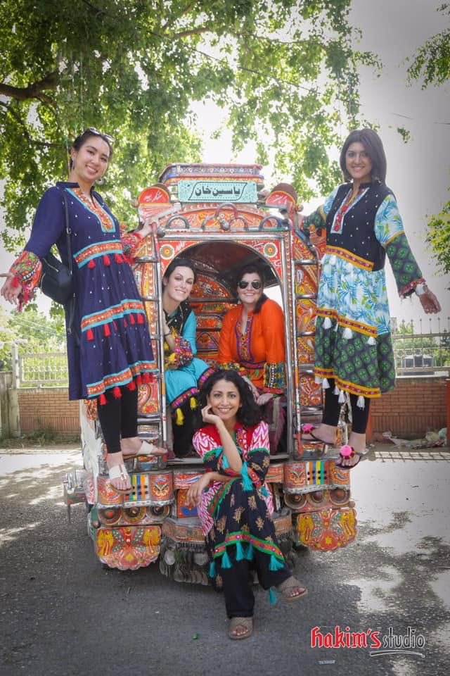 Sanam Studios on decorated Pakistani truck